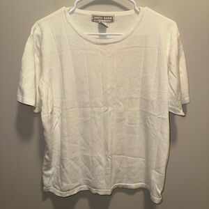 Dress Barn Cream Short Sleeve Top